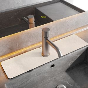 Bathroom Sink Faucet Water Absorbent Mat Anti-Splash Silicon Dendroidal Mud Material Modern Simple Style Home Use Mat