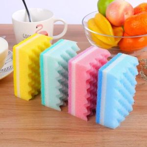Kitchen Sponge Scouring Pad Dishwashing Cleaning Tool Stain Remover Magic Rub Cleaning Brush No Brand Registered Trademark