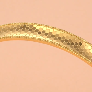 Chow Sang Sang 周生生 999 Gold Essence Honeycomb-shaped cutting Bangle for Women(07 Wrist size 14.5-15.5cm) 93542K Price-by-Weight 47.16g Gold