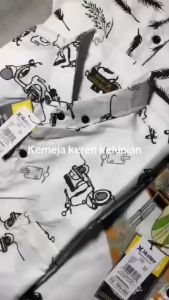 KEMEJA SURFING PRIA LENGAN PENDEK / KEMEJA PANTAI PRIA MOTIF TRENDI / KEMEJA HEM PRINTING