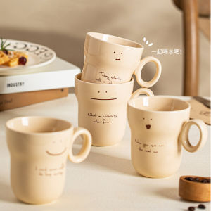 Emoticons Ceramic Tea Cups and SaucersCappuccino Cups Coffee Cups White Tea Cup SetBritish Coffee Cups