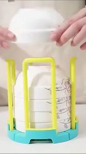 【SKIT SG】Kitchen Retractable Desktop Bowl Holder Organizer Plastic Drain Water Cup Drainer Shelf Cabinet Dishes Storage Rack Plate Storage Tool Accessories