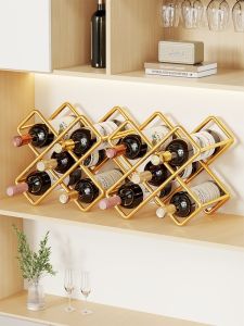 QINQI | Simple Home Wine Rack with Rhombus Grid for Storage and Display