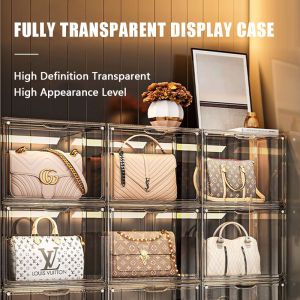MISN Transparent Acrylic Handbag Storage Organizer Clear Front Drop Closet Acrylic toy Display Clear Storage Box