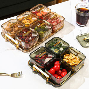 Luxury Clear Divided Tray For Snacks Fruits Nuts Home Use