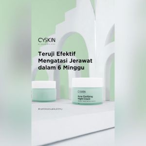 Cyskin Cream Malam untuk Kulit Berminyak & Berjerawat 15 gr I Acne Clarifying Night Cream