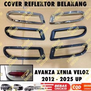 Cover Reflektor Belakang Avanza Xenia Veloz 2012 2024 2025 Hitam Chrome Carbon