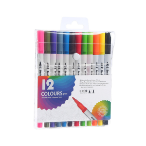 24/12 Colors Watercolor Art Markers-Double Tip Brush&Fineliner Professional Coloring Painting Pens for ArtistsArt Stationery