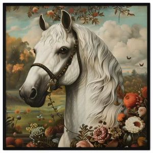 Tranh treo tường tranh dán tường ngựa phong thủy tranh sơn dầu in canvas. CGI - 380