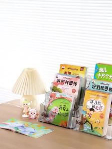 Book Holder Brochure Display Stand or Wall Mount 3 Tier Magazine Holder Clear Stands for Display
