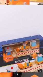 BYJ Wooden Construction Site Vehicle Carrier: A Fun & Educational Wooden Toy Set