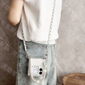 Transparent Silicone Phone Case with Strap for Huawei Novaflip Womens Crossbody Anti-fall Shockproof Full Cover Protective Shell