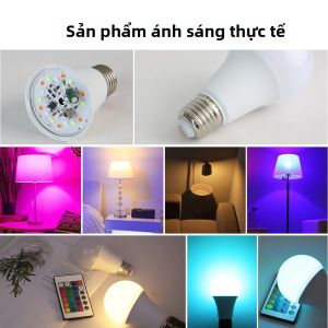 Bóng Đèn LED E27 RGB 220V Đổi Màu Với Điều Khiển Từ Xa Hồng Ngoại Dùng Trang Trí Nhà Cửa Tiệc Tùng Phòng Ngủ Đèn Spotlight Nhiều Màu Trắng