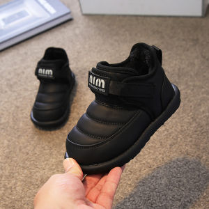 รองเท้าบูทผ้าฝ้ายหนา รองเท้าเด็ก ฤดูหนาว 2024 รองเท้าเด็กผู้ชายและเด็กผู้หญิง ขนแกะหนา อบอุ่น รองเท้าเด็ก เสื้อผ้าเด็ก