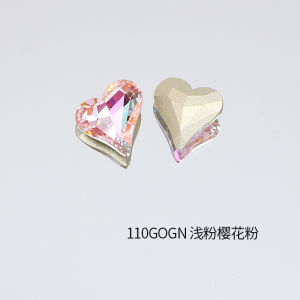 East Ocean Crystal Nail Art Drills Large Off-Center Flashing New Style Sharp Bottom K9 Glass Heart Shaped Drills Nail Decorations