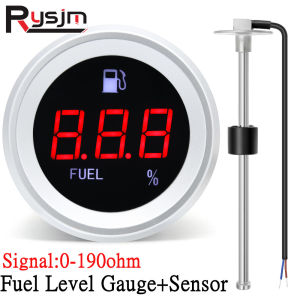 Digital Boat Car Fuel Level Gauge Meter with Flashing Alarm With 0-190ohm Fuel Level Sensor 100~550mm Fuel Sender Unit 12V/24V