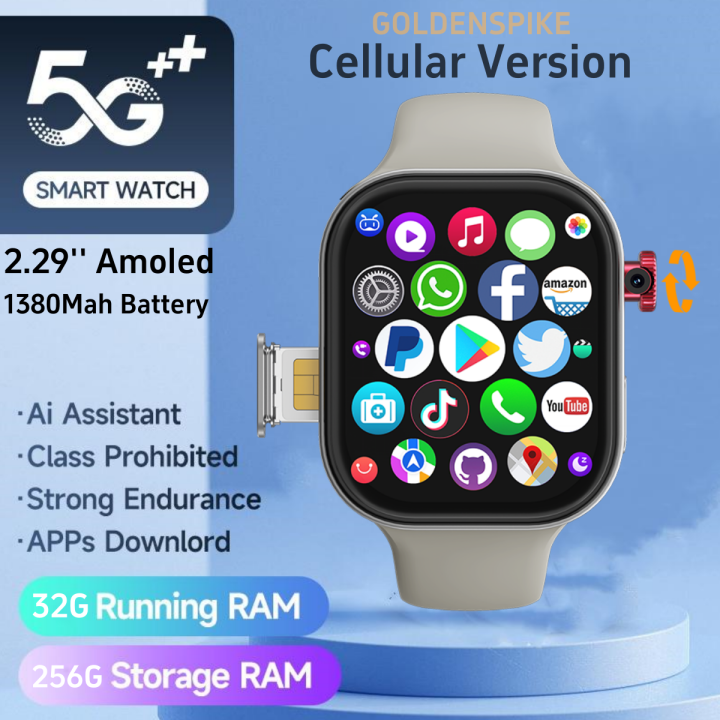 VP99 Smartwatch 4G LTE Android 10.0 Smart Watch With 180° Rotary Camera Global Calling GPS WIFI 2.29 inch Amoled Sim Card Slot