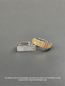 ZXS STUDIO Minimalist Style Mens Womens Couple Rings Grass Pattern Hip Hop Retro Feelings Cold Tone Fashion Jewelry