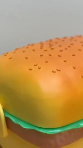 Aibeile Baby Lunch Box for Kids Cute Round Burger Square Dinner Pail 3 Layers Tableware Kids Hamburger Lunch Box