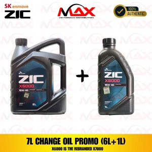 SK-ZIC 7 Liters X6000 15W-40 Synthetic Diesel Change Oil Bundle