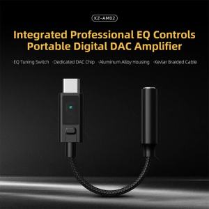 Bộ Khuếch Đại Giải Mã DAC Di Động KZ AM02 Hi-Fi Chuyển Đổi Type-C Sang 3.5mm Với Chỉnh EQ Cho Tai Nghe Và Điện Thoại Âm Thanh HD