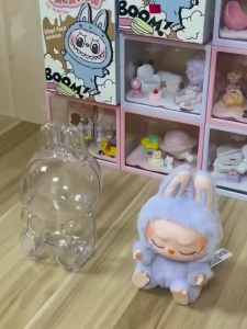 Labubu V1 V2Transparent Protective Acrylic Cover Shell Organizer  Labubu Thickened Doll Bag