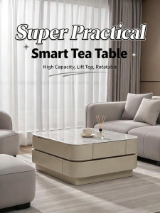 👍Functional Coffee Table(Free Delivery and install)Type 2360 Square Coffee Table Super Crystalline Stone Table with Hydraulic