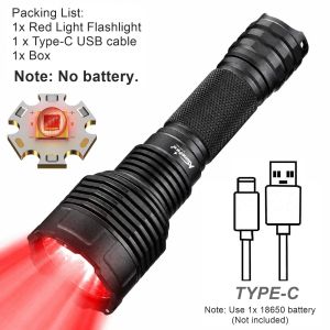 Alonefire | Alonefire Red Light LED High Power Flashlight Aluminum Rechargeable Torch Camping Outdoor Hiking Hunting Fishing Stargazing Lamp
