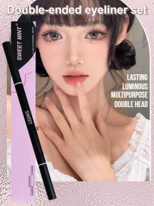 Light Luxury Eyeshadow Stick for Lazy People Double-Headed Eye Shadow Pencil Stereo Gradient Shimmer Double Color Eye Shadow Pen Waterproof Long-lasting Eyeshadow