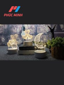 Đèn LED 3D Đa Hình Dáng Trang Trí Phòng Ngủ 3 Chế Độ Sáng Phong Cách Hiện Đại Quà Lưu Niệm