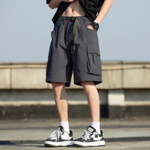 American Style Ice Silk Mens Shorts Summer Thin Fashion Brand New Workwear Five-Point Casual Loose Fit mid Waist Pants