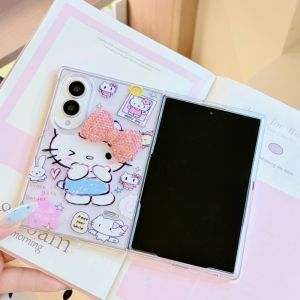 Sanrio | Ốp Điện Thoại Hello Kitty Full Screen Bow Dành Cho Samsung Galaxy Z Fold 8 6 5 4 8 Ultra Có Dây Đeo Chống Sốc Chống Xước Chống Nước