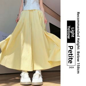 YAYANGREN | Thin Breathable High-Waist A-Line Dress Pant Yellow IcySilk Large Size Slimming