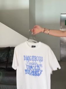 dangerouspeople | Blurry Print Cotton Short Sleeve Loose Tshirt