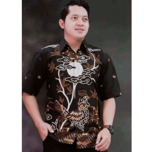 Baju Batik Pria Dewasa Batik Pria Lengan Panjang Lengan pendek Setelan Sarung Celana Batik Pria Murah Terbaru Casual Formal Full Furing Promo Batik Wisanggeni Solo Motif Ayam Alas Hitam