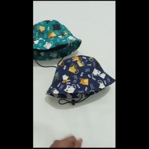 Topi Bucket Anak Jerapah Bordir & Bertali Usia 1-8 Tahun