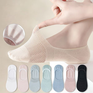 Invisible Socks Womens Models Do Not Drop The Root Womens Deodorant Silicone Non-slip Summer Thin Boat Socks New Mesh Breathable Socks