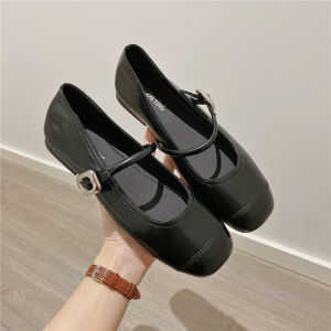 รองเท้าส้นแบน Mary Janes สำหรับผู้หญิง ทรงหัวเหลี่ยม ส้นแบน ดีไซน์ใหม่ ฤดูใบไม้ผลิ 2025 รองเท้าส้นแบนแบบสวมหัวเหลี่ยม พื้นนุ่ม รองเท้าแฟชั่น