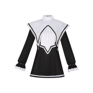 Akiyama Mizuki Nun Cosplay Dress Project SEKAI Colorful Stage Gothic White Cape Collar Cross Decor Black White Sister Costume A