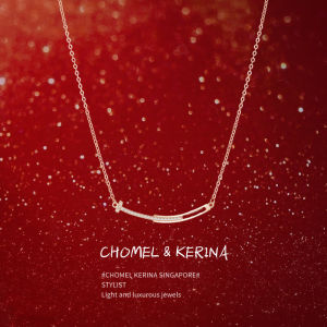 Designer Brand Pure Silver Necklace Womens Style Birthday Gift  out Sweet Smile Pendant Cross Chain Gold Plated Gemstone