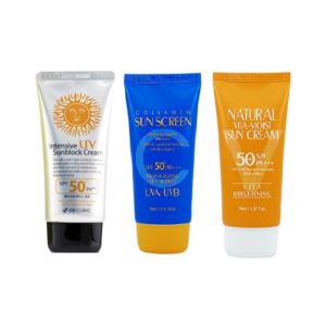 3W CLINIC Intensive UV Sunblock Natural Brightening Sun Cream Collagen Face Body Sunscreen UV SPF50 PA 70ML