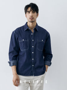 Spring and Autumn Men Pure Cotton Blue Denim Shirt Jacket: Easiest to Match Stylish Niche Style Casual Shirt