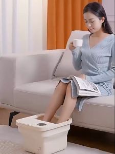RISE Electric Foot Bath Massager with Automatic Heating Foldable Foot Spa TubBubble Massager with Constant TemperatureRemote Control Automatic Massage FootbathFoot Relief Tools