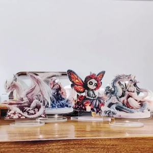 Peacock Spreading Tail 2D Flat Acrylic Tabletop Decor HomeOfficeCaferoomStudiodisplay Case Ornament Desktop Gift Kit Sign
