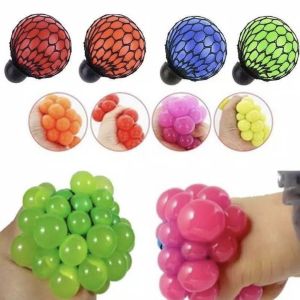 MEGASARI/ COD/ Mainan Anak  Bola Mesh Ball Karet SQUISHY NO LED SQUISHY BALL No LED MAINAN MELATIH MOTORIK PENGHILANG STRESS