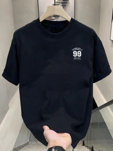 American Style Heavyweight Short Sleeve T-Shirt Mens Pure Cotton Black round Neck Body Shirt Trendy Summer Brand Youth Casual Wear