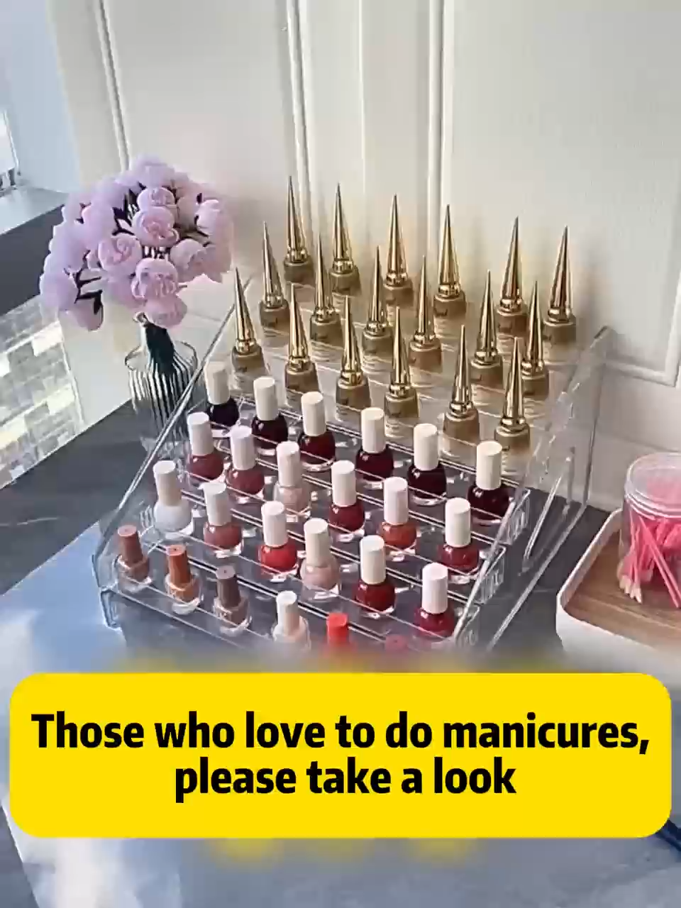 Nail Polish Display Rack Acrylic Lipstick Shelf Perfume Organizer Stand Essential Cosmetic Storage