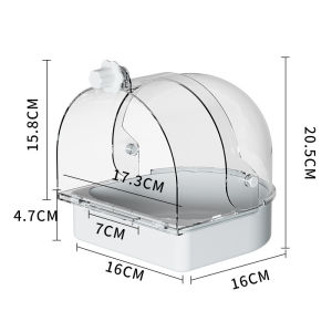 3 in 1 Multifunction Bird Bath for Cage Parakeet Bath Parakeet Bird Bath Bird Cage Bath for Feeding& Resting Acrylic Bathtub Box