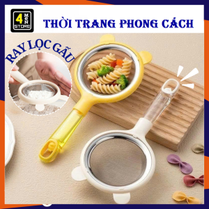 Rây Lọc Thức Ăn inox Tai Gấu Xinh Xắn - Vá Lưới Inox Rây Lưới Lọc Bột Siêu Mịn Tiện Dụng Vợt Lọc Sữa Hạt / Dụng Cụ Lưới Lọc Bột Trứng Siêu Mịn Tiện Dụng
