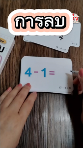 แฟลชการ์ดโจทย์คณิตศาสตร์พร้อมเฉลย Write & Wipe การบวก การลบ การคูณ การหาร และฝึกบอกเวล